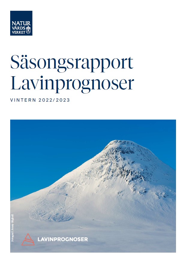 Omslagssidan för "Säsongsrapport lavinprognoser 2023/2024"